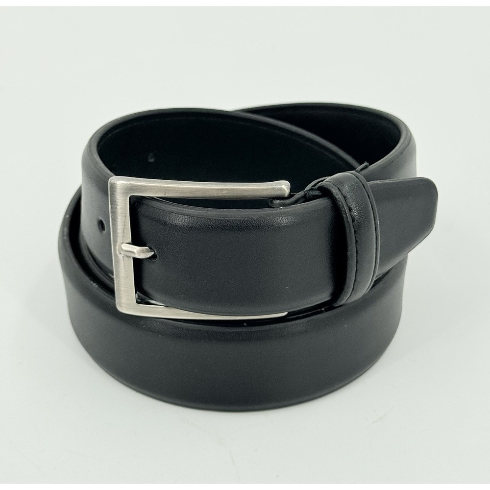 Florsheim "Carmine"  FL5003-001 1.25" Black Leather Silver Buckle Belt Men's 38